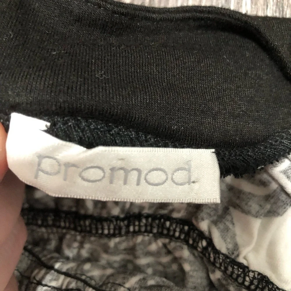 Promod Black & White Strapless Blouse / Tunic Top Size XS